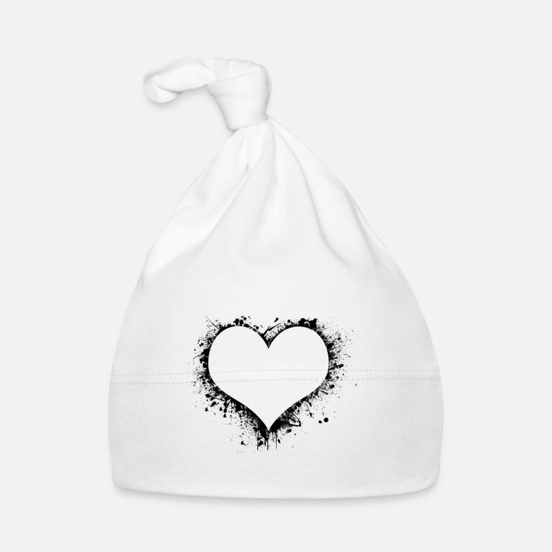 Schwarzes Herz Baby Bio-Mütze