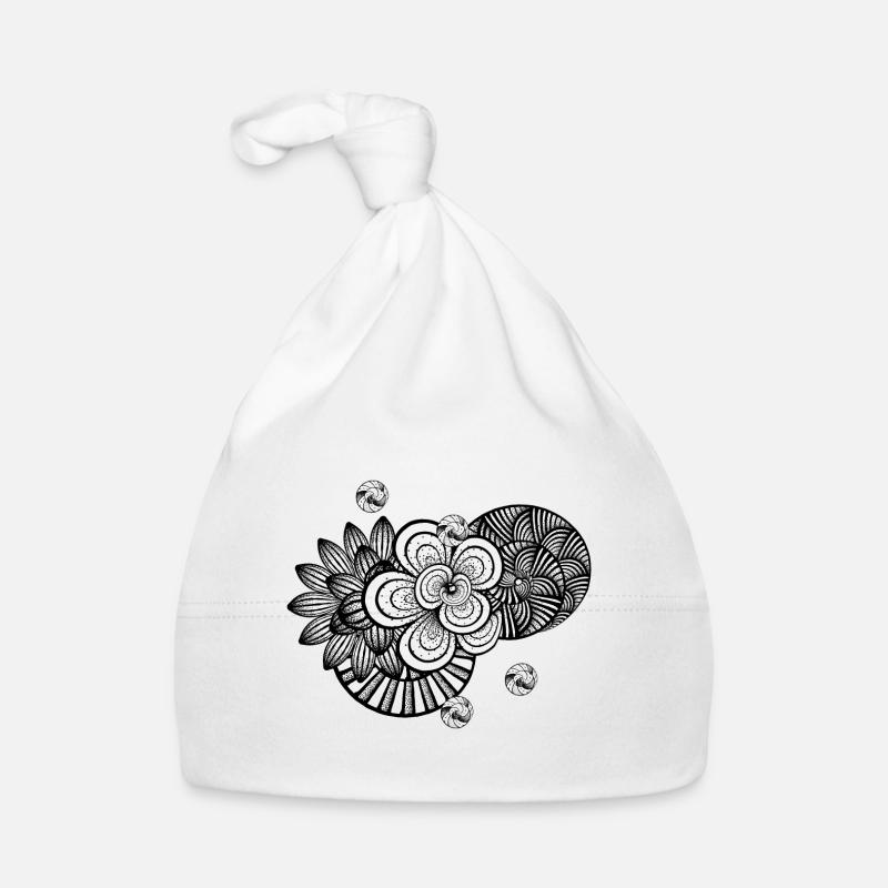 blanc et noir - abstrait - design Bonnet bio Bébé