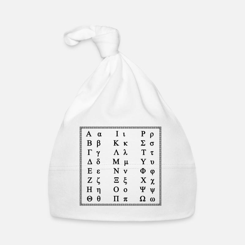 Conception de l'alphabet grec idée cadeau noir Bonnet bio Bébé