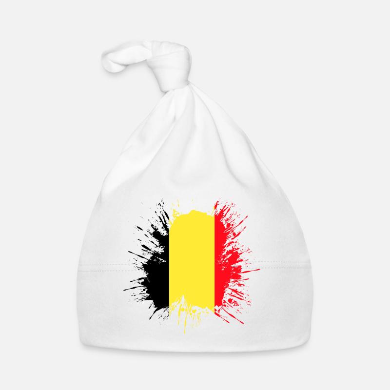 Belgium Flag Vintage Belgian Flag Distressed Look Organic Baby Cap
