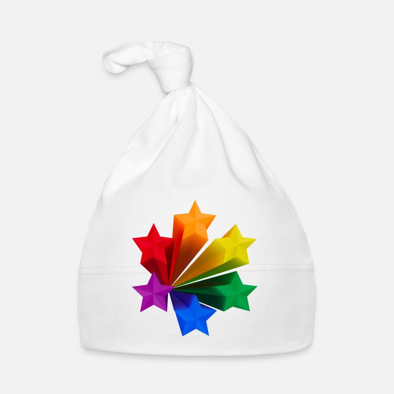 Dynamic Rainbow Stars LGBT Organic Baby Cap