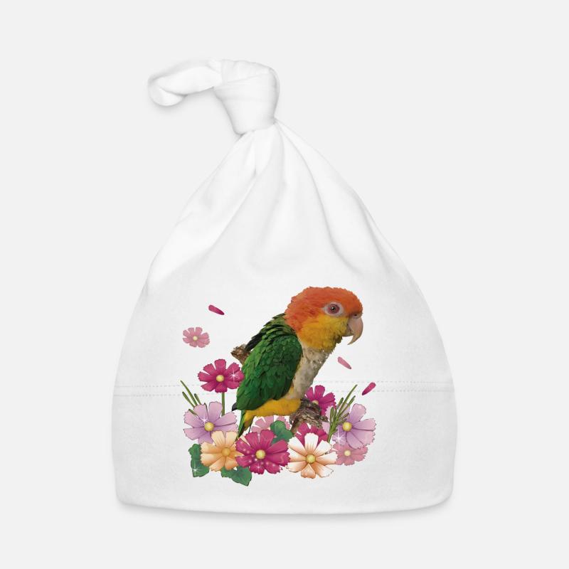 The orange-headed caique Organic Baby Cap