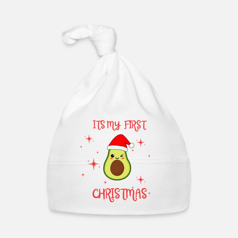 First Christmas Avocado Organic Baby Cap