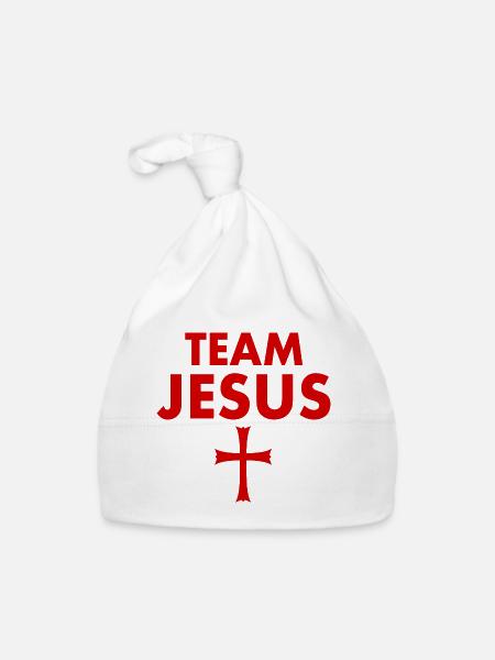 Team jesus cross - Organic Baby Cap - white - Front