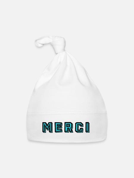 MAÎTRESSE. MAITRE. MERCI. MERCI MAÎTRESSE. MAITRE - Bonnet bio Bébé - blanc - Devant