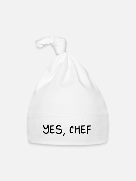 Yes, Chef Professional Sous Chef Funny Simple Text - Bonnet bio Bébé - blanc - Devant