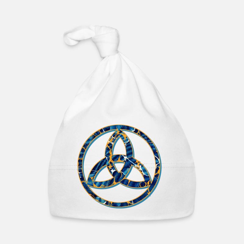 triquetra e 16 - Organic Baby Cap - white