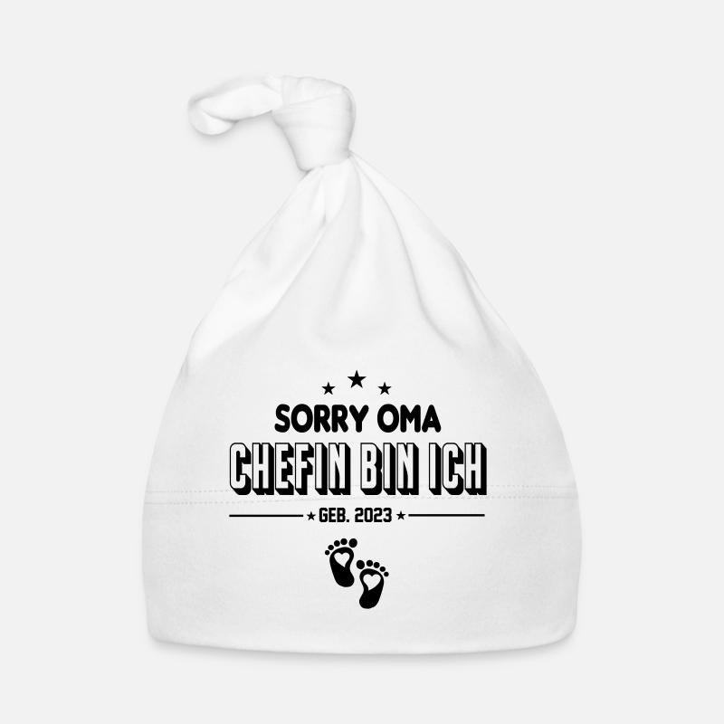 Säugling Baby 2023 Oma Chefin bin ich Baby Bio-Mütze