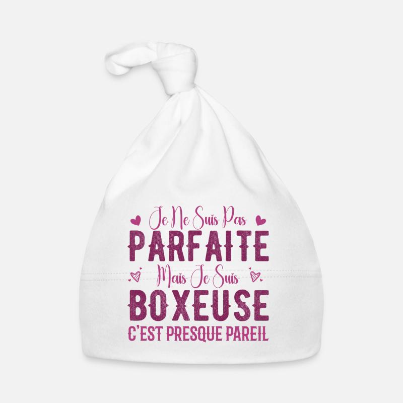 Pas Parfaite Mais Je Suis Boxeuse - Cadeau Boxeuse Bonnet bio Bébé
