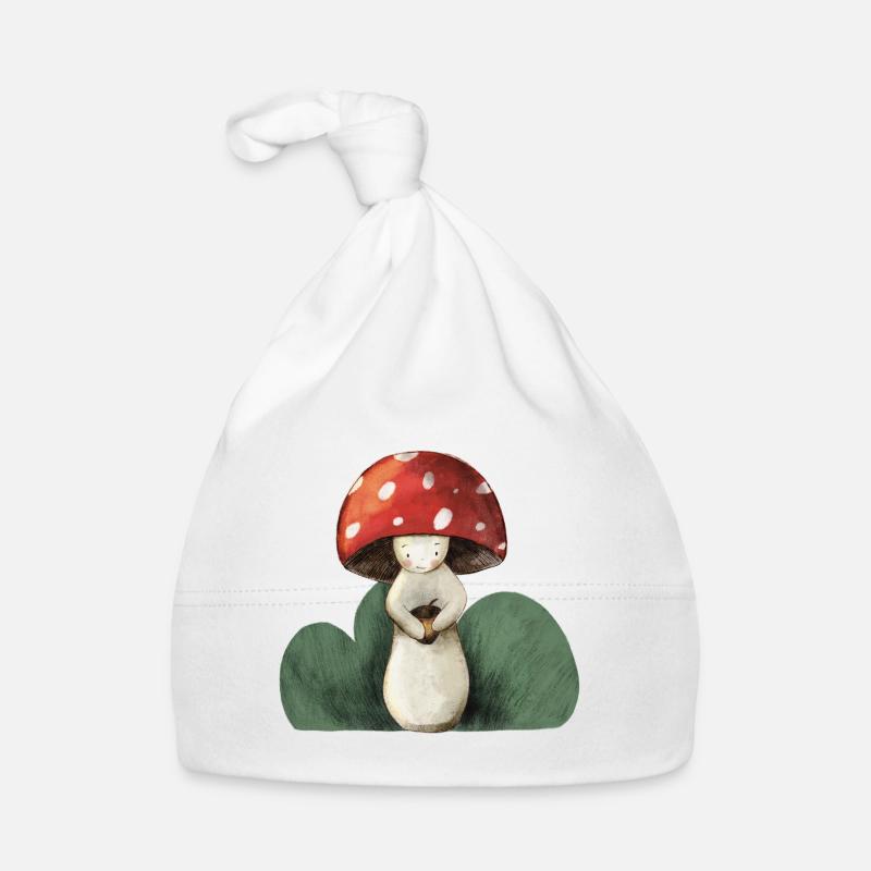 Fliegenpilz mit Eichel Baby Bio-Mütze