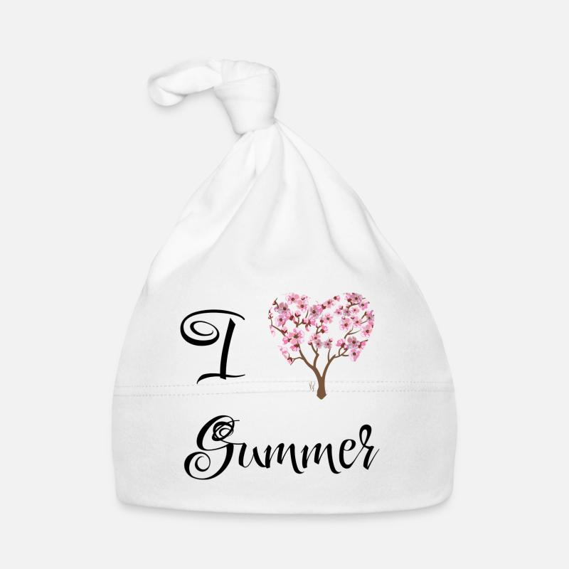Été | Été | Arbre | Fleurs | Soleil - Bonnet bio Bébé - blanc