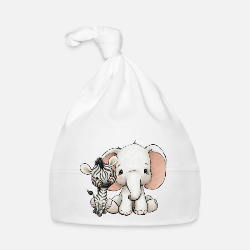 Elefant und Zebra Baby Bio-Mütze