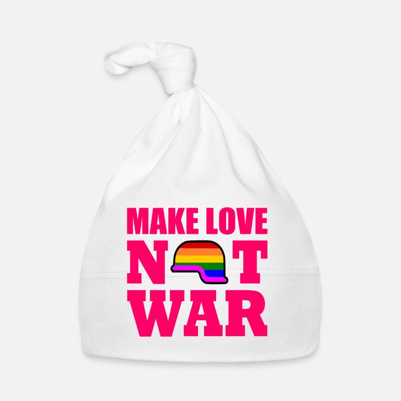 Make love not war - Baby Bio-Mütze - Weiß