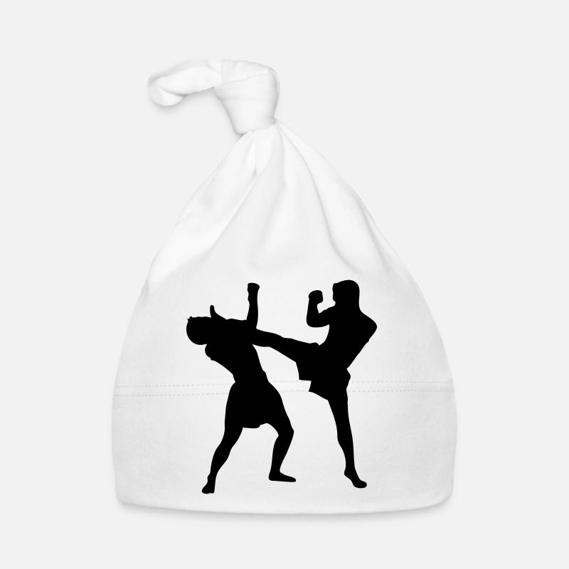 Thaiboxen - Baby Bio-Mütze - Weiß