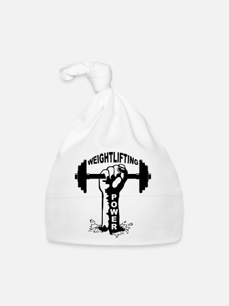 weightlifting - Organic Baby Cap - white - Front