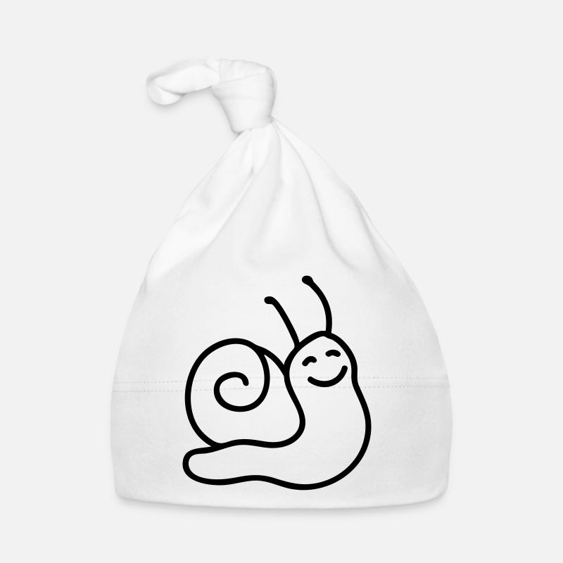 Fröhliche Schnecke - Line - Baby Bio-Mütze - Weiß