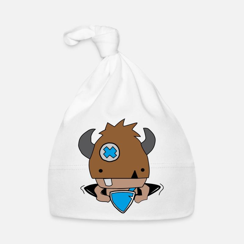Rollo le petit Viking - Bonnet bio Bébé - blanc