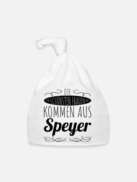 die schönsten Frauen kommen aus Speyer - Baby Bio-Mütze - Weiß - Vorne