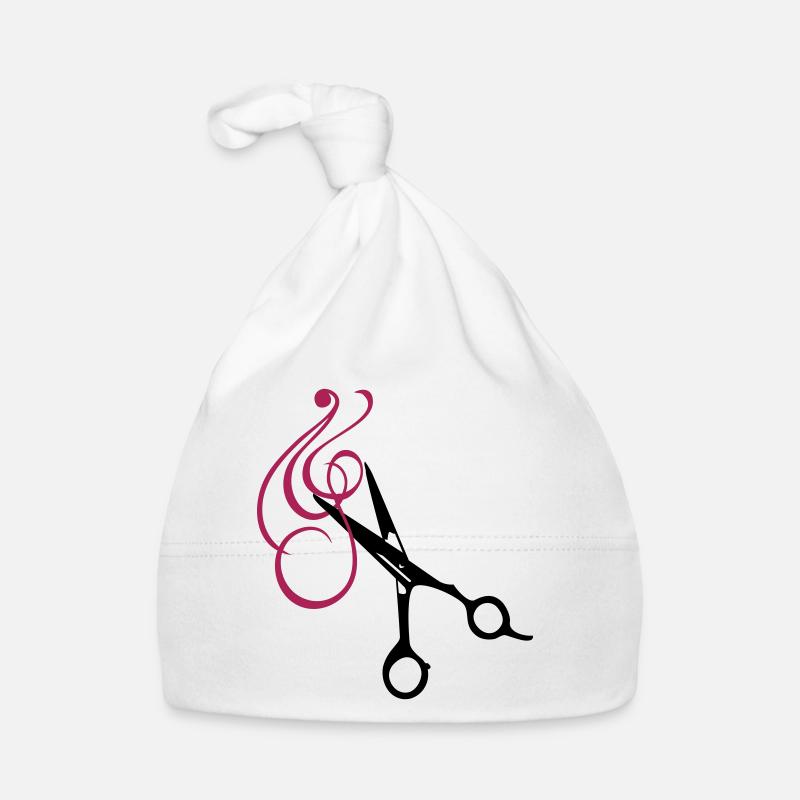 ciseaux de coiffeur et les cheveux bouclés / Bonnet bio Bébé