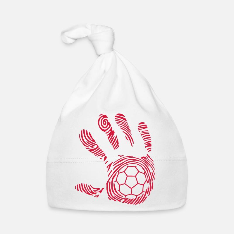 handball8 empreinte main hand mano 1110 - Bonnet bio Bébé - blanc