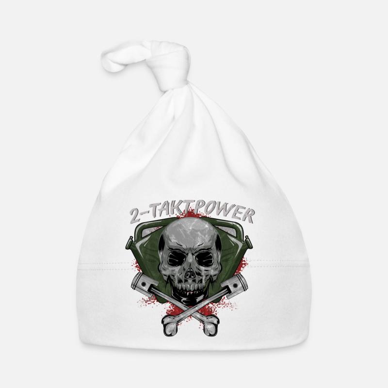2 stroke power skull skull piston Organic Baby Cap