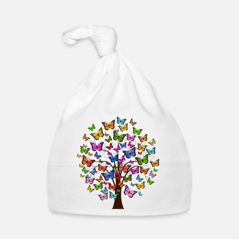 baum tree baumstamm wald forest woods77 - Baby Bio-Mütze - Weiß
