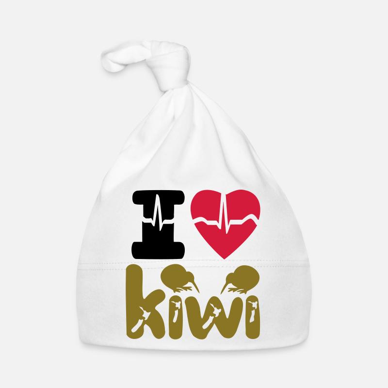 I LOVE KIWI - Bonnet bio Bébé - blanc