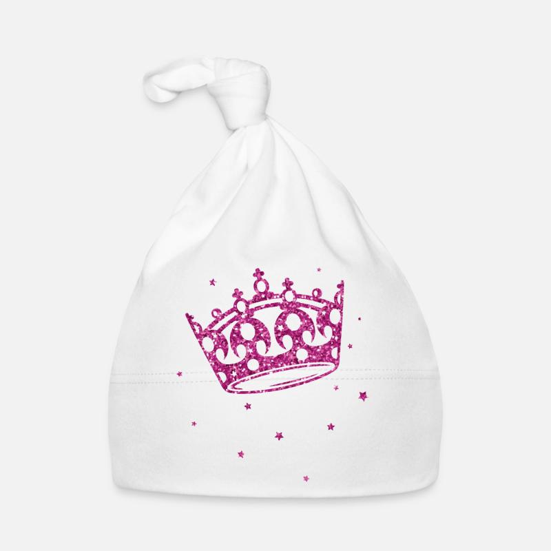Princesses crown with glitter Organic Baby Cap
