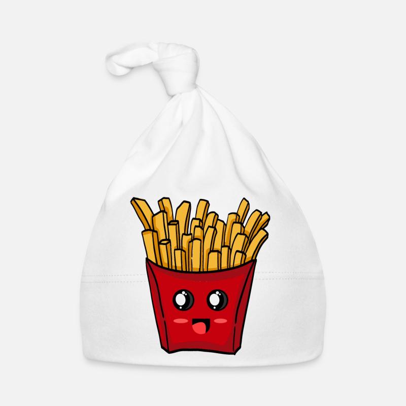 Frites frites - frites douces - Bonnet bio Bébé - blanc