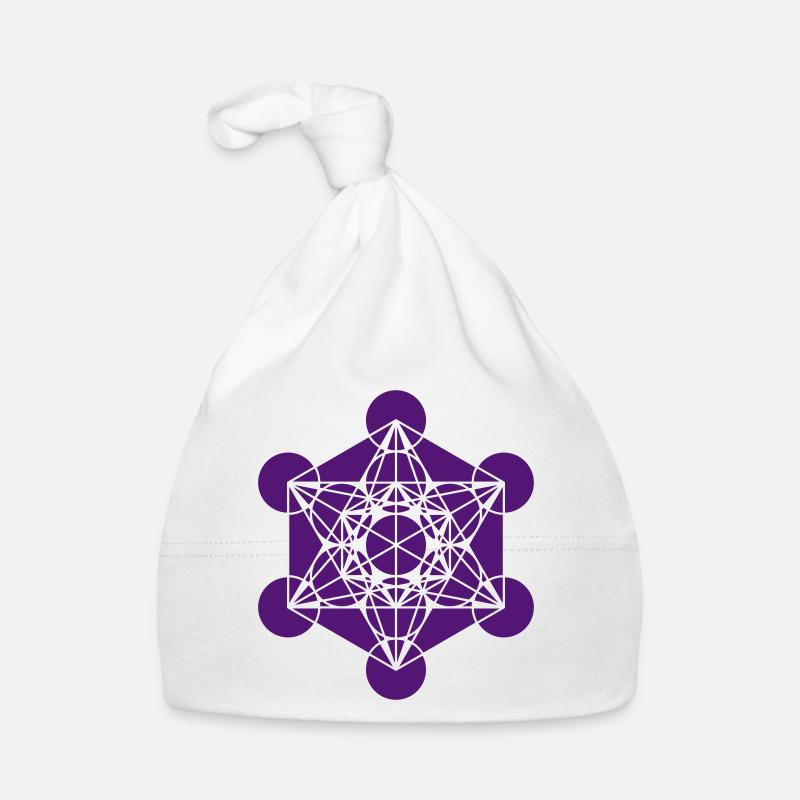 Metatrons Cube, solides platoniques, fleur de vie Bonnet bio Bébé