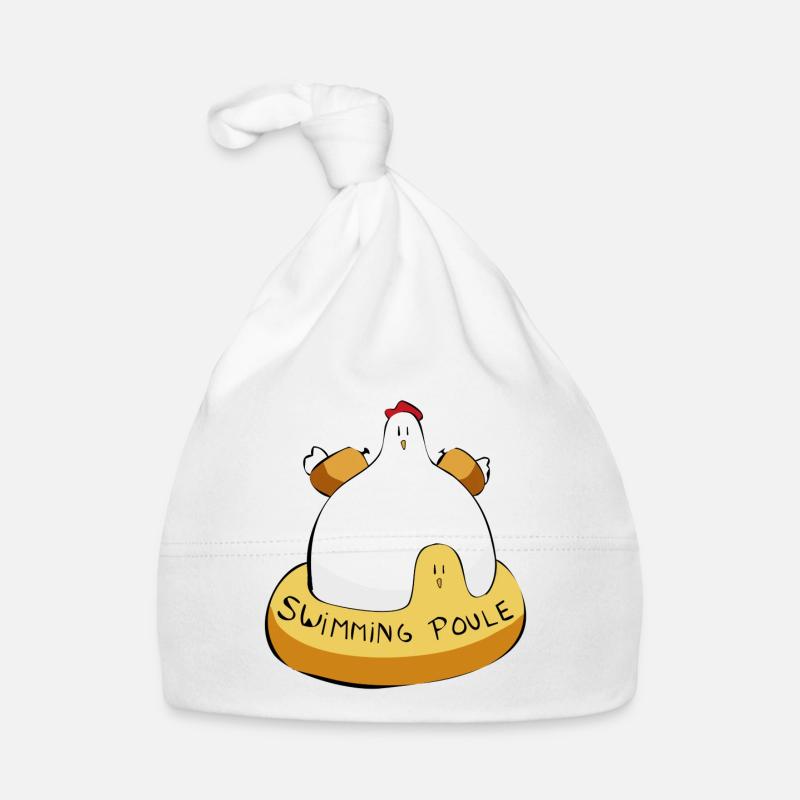 Swimming Poule - Bonnet bio Bébé - blanc