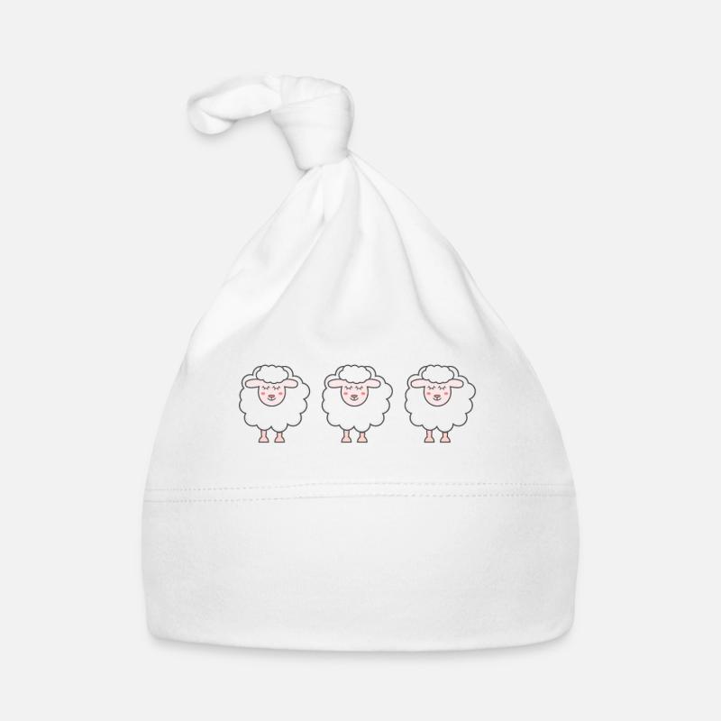 Schaf - Baby Bio-Mütze - Weiß