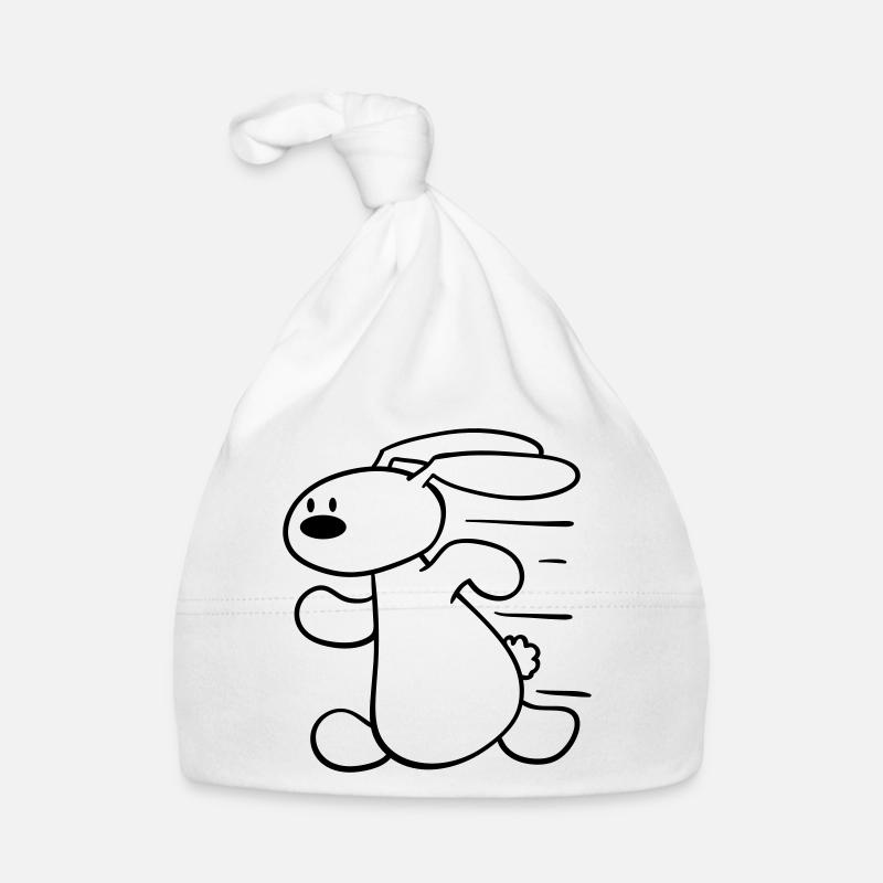 A cute rabbit runs fast Organic Baby Cap