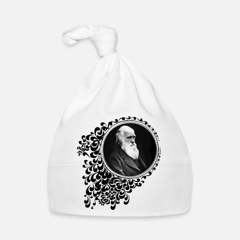 Charles Darwin Décoratif - Bonnet bio Bébé - blanc