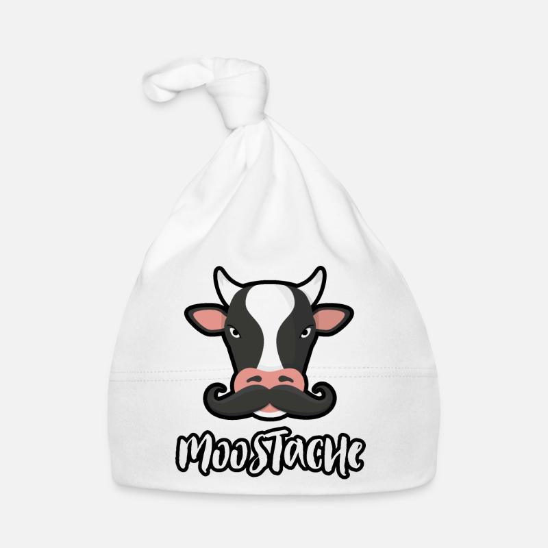 Vache Moostache - Vache avec moustache Bonnet bio Bébé
