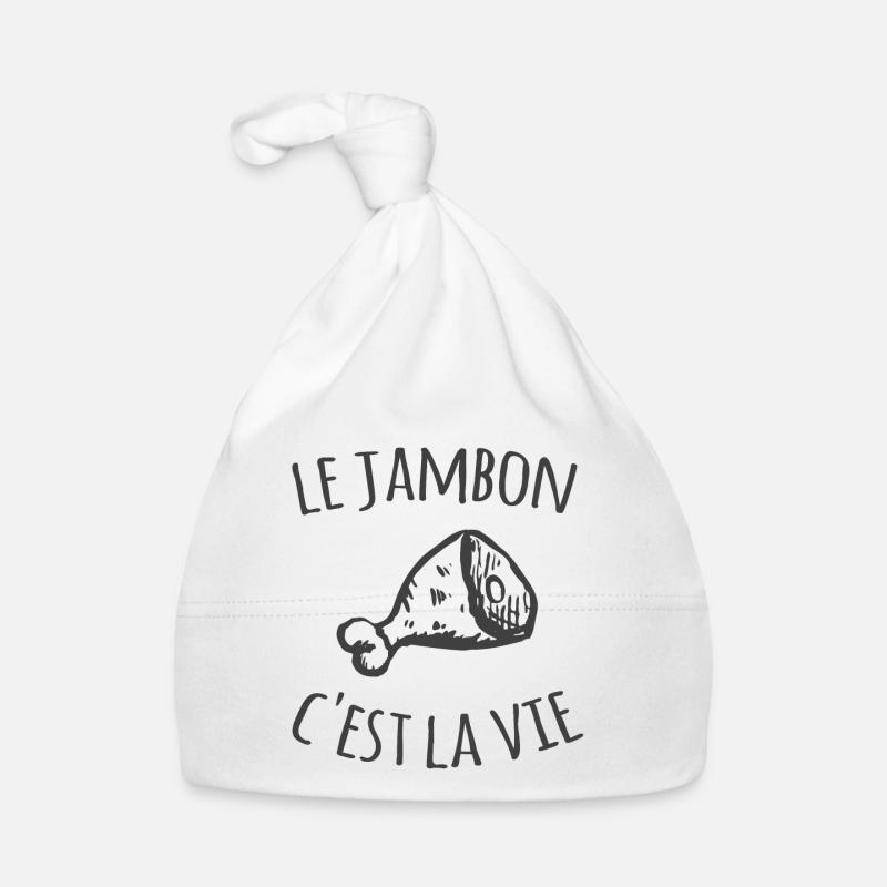 Le jambon c'est la vie - Bonnet bio Bébé - blanc