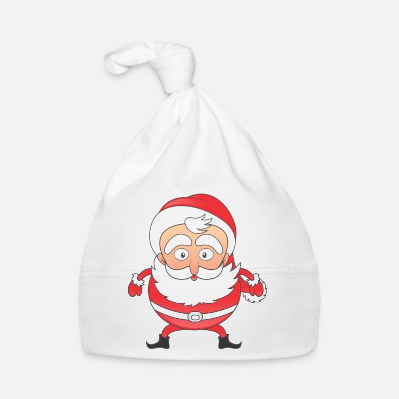 Père Noël - Bonnet bio Bébé - blanc