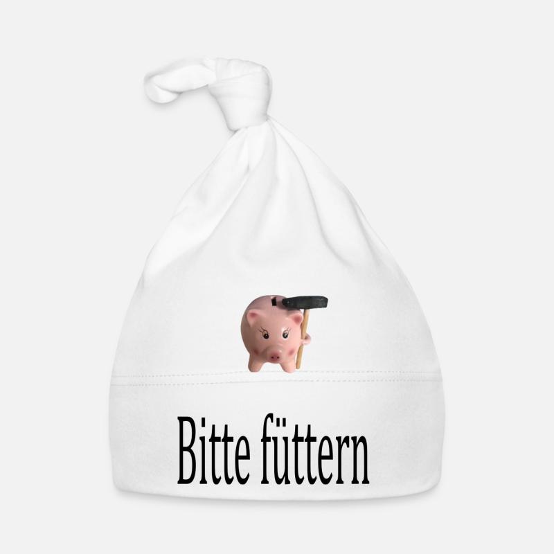 Schweinchen bitte füttern rosa Geburtstag füttern Baby Bio-Mütze