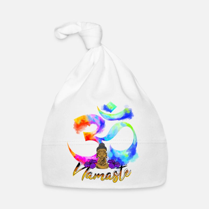 Namaste Bow Iris Buddha Organic Baby Cap