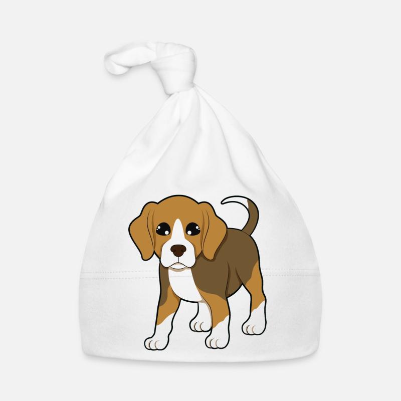 Beagle - Baby Bio-Mütze - Weiß