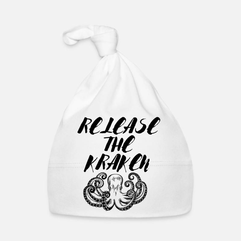RELEASE THE KRAKEN - Organic Baby Cap - white