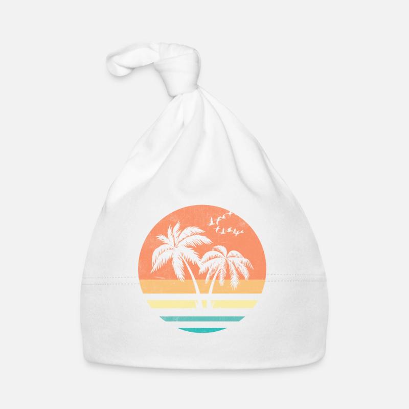 Palm Sunset Retro Circle Organic Baby Cap