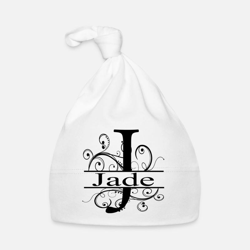 Monogram with the first name Jade Organic Baby Cap