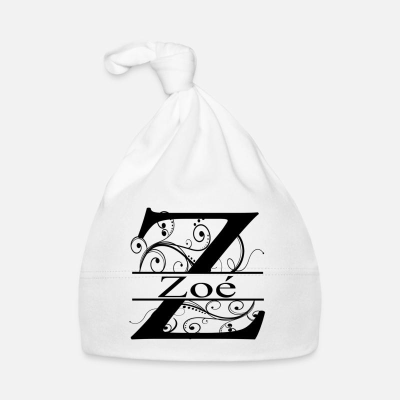 Monogramme avec le prénom Zoé Bonnet bio Bébé