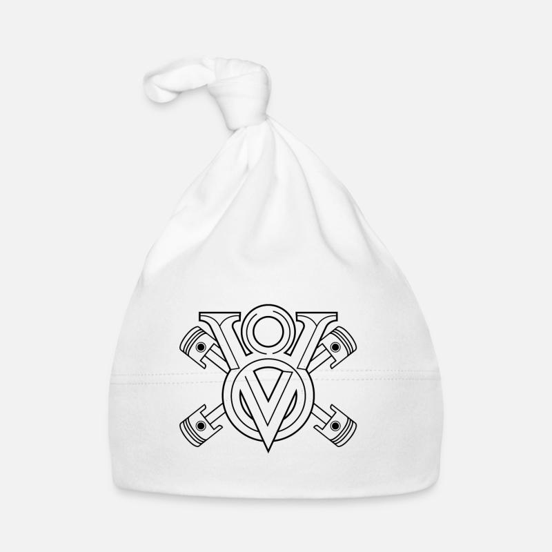 V8 cylinder engine design for muscle car fans Organic Baby Cap