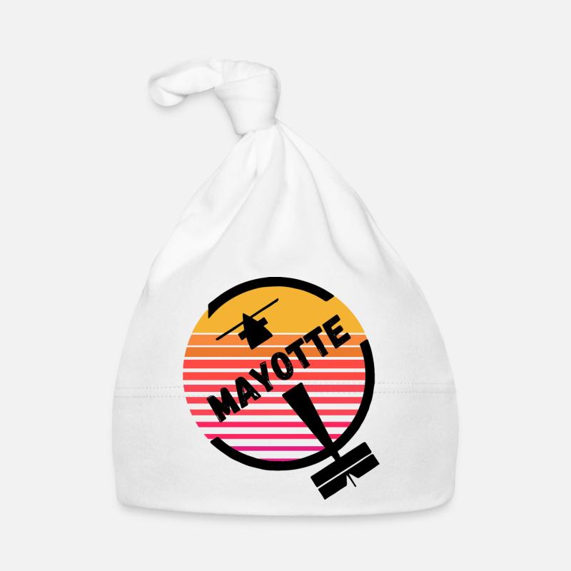 Mayotte Coucher Soleil Avion Retro Bonnet bio Bébé