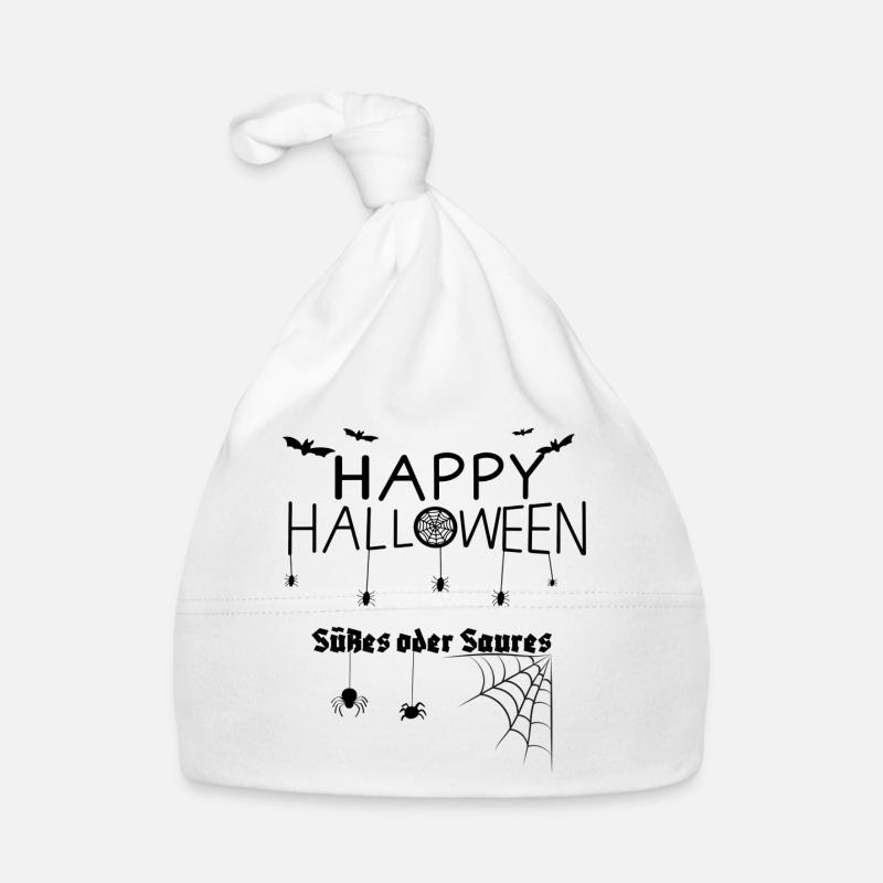 Happy Halloween / Süßes oder Saures - Baby Bio-Mütze - Weiß