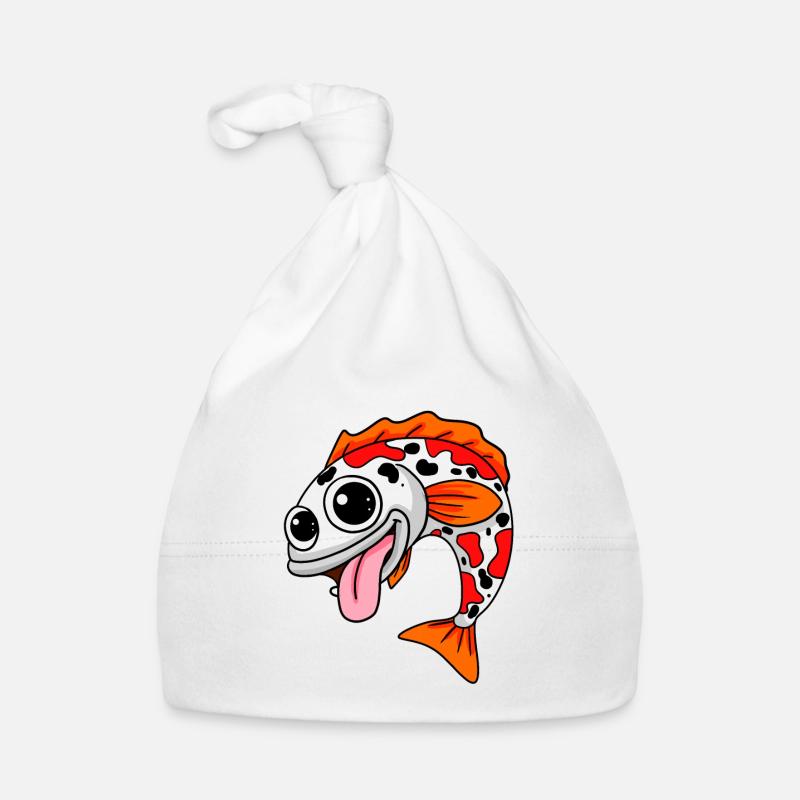 Japanese Koi Fish Illustration Gift Organic Baby Cap