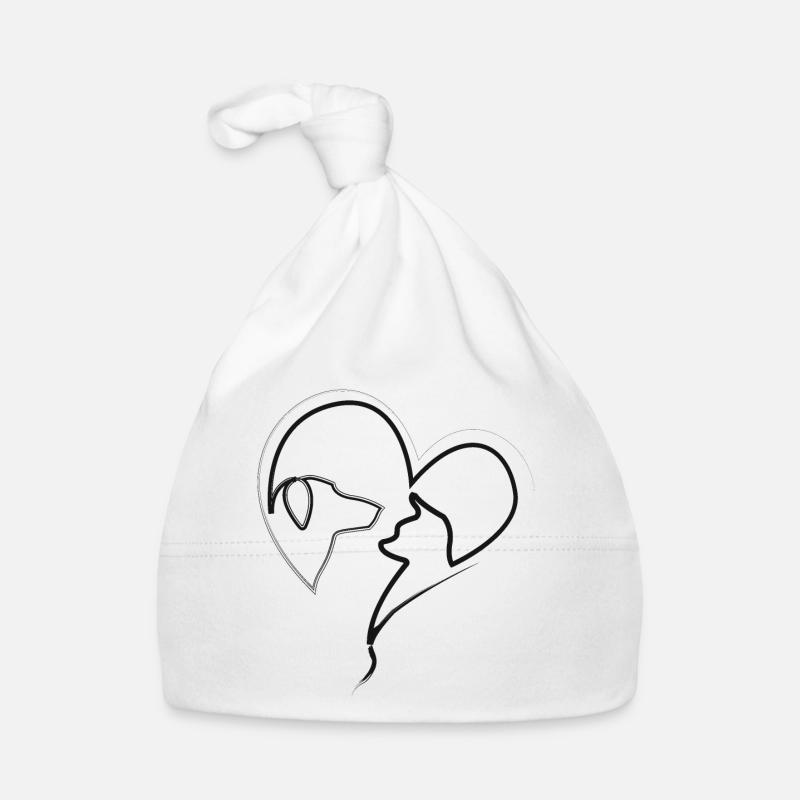 Cat Dog in Heart Shape Organic Baby Cap