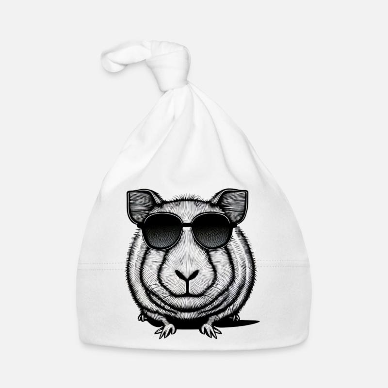 Lunettes de soleil cool cochon d’Inde design amusant 3 Bonnet bio Bébé